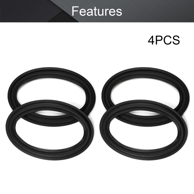 [Australia - AusPower] - Fielect 4Pcs 9.1inch/230mm Rubber Speaker Edge Surround Rings Replacement Kit for Speaker Repair or DIY Black 4 Pcs 9inch /230mm 