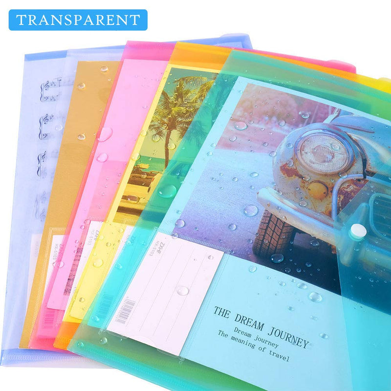 [Australia - AusPower] - File Folders,Plastic Envelope Folder with Snap Closure,US Letter A4 Size Poly Envelopes with Label Pocket,Folders for Documents,Assorted Color,10 Pack… Letter, A4 