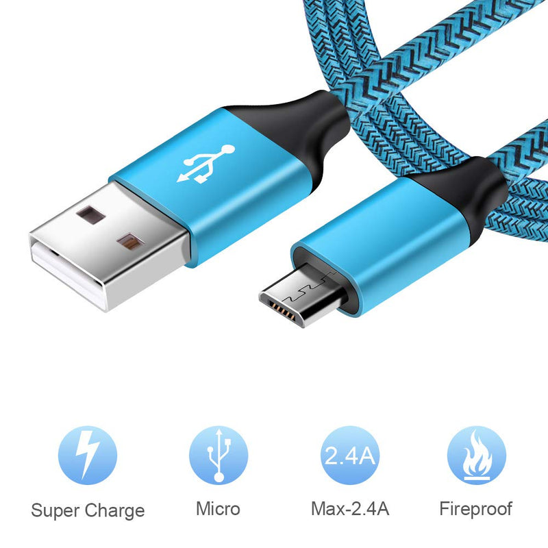 [Australia - AusPower] - Single Port Wall Charger with USB Cord for Android Phone Compatible for Samsung Galaxy S7/S6 Edge /A10/J7 Prime / J7 v /J7 Sky Pro, Moto E6/E5 Plus/E5 Play/G5S Plus/E4/X/G, LG K10/K20/K30/V10/G3/G2/Q6 Blue 