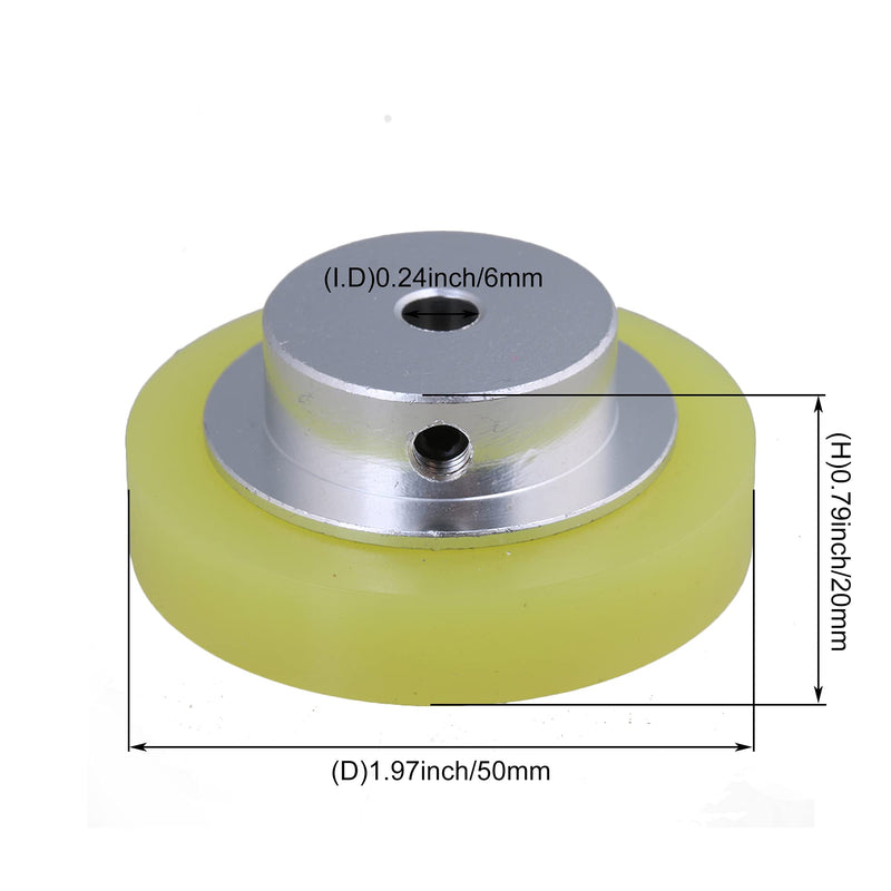 [Australia - AusPower] - CNBTR 50x6mm Aluminum Silicone Industrial Encoder Wheel Meter Measuring Wheel for Rotary Encoder 