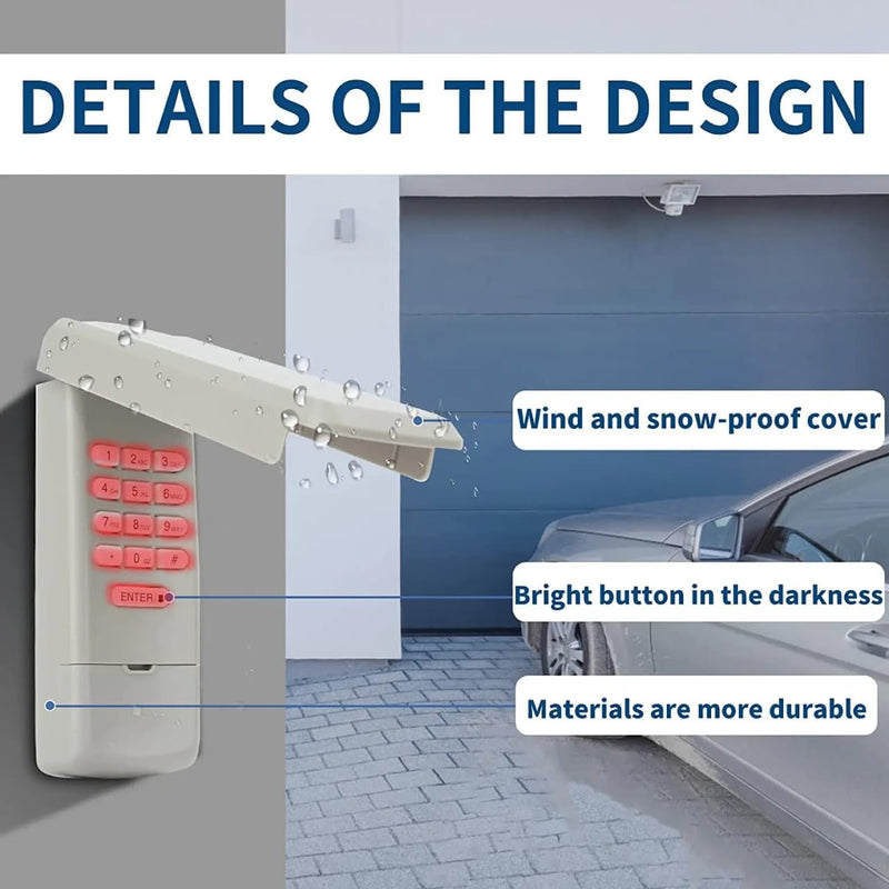 [Australia - AusPower] - Universal Garage Door Opener Keypad for Liftmaster/Craftsman Sears Garage Door liftmaster Garage Door Compatible with All Models of Liftmaster Garage Door Chamberlain Craftsman 877MAX 377LM 977LM .. 
