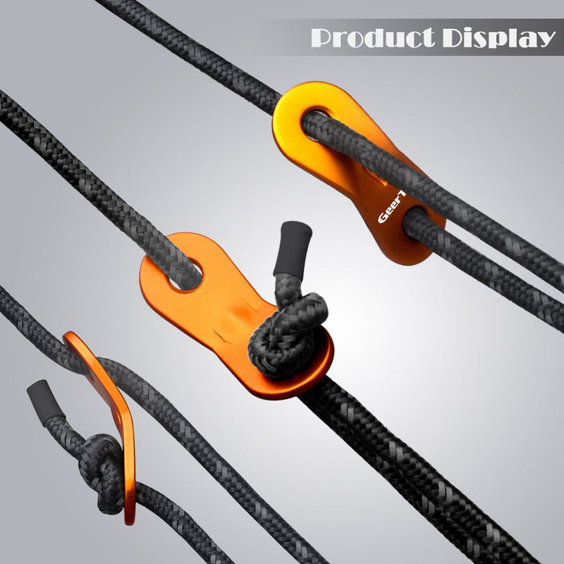 [Australia - AusPower] - GEERTOP 6 Pack Reflective Guylines 4mm Tent Cords Ultralight Camp Ropes with Aluminum Adjuster Tensioner for Outdoor Camping Hiking Backpacking Survival Gear 