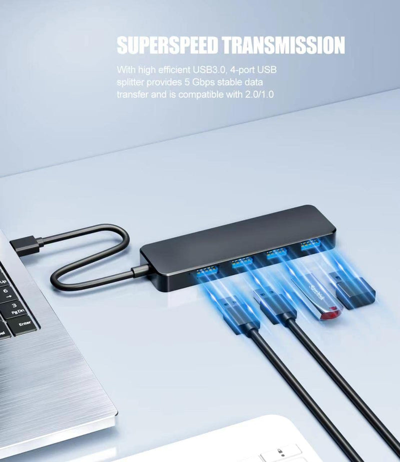 [Australia - AusPower] - USB 3.0 Hub, Eanetf 4-Port USB Hub USB Splitter USB Expander for MacBook, Mac Pro, Mac Mini, iMac, Surface Pro, XPS, PC,Console, Printer, Camera,Keyborad, Mouse, 