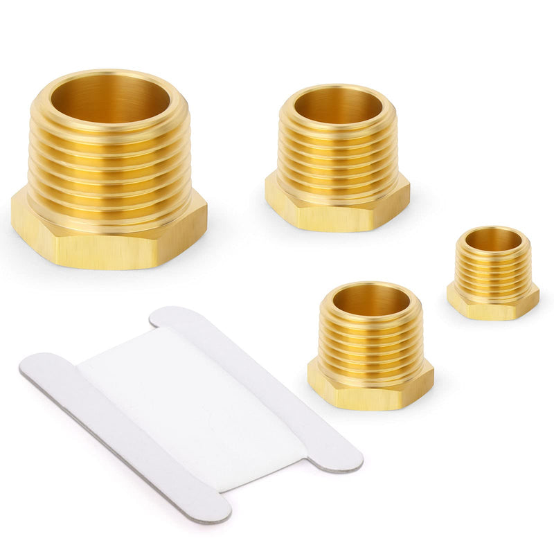 [Australia - AusPower] - TAISHER 20Pcs Brass Outer Hex Thread Socket Pipe Plug Fitting 1/8" 1/4" 3/8" 1/2" NPT Male 20 