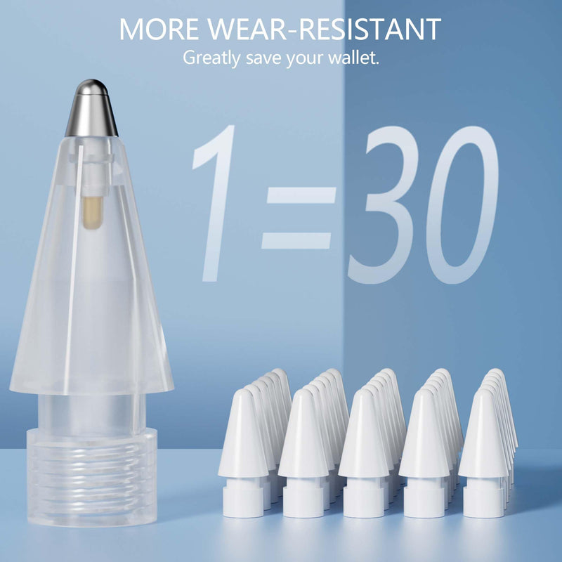 [Australia - AusPower] - nimin Replacement Tips for Apple Pencil 2nd Gen & 1st Gen- [8 Pack] Apple Pencil Spare No Wear Out Fine Point Precise Control Apple Pen Tip, Plastic Tips + Metal Tips 