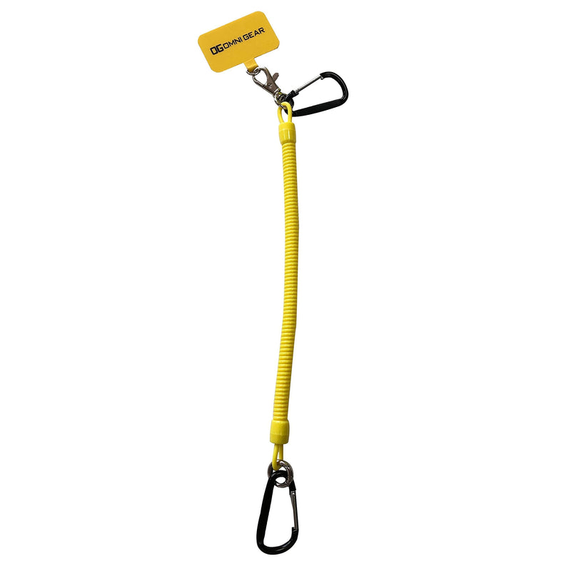 [Australia - AusPower] - Drop Stop Mobile Phone Tether - Cell Phone Drop and Damage Prevention with Carabiners for Attachment for Workplace Phone Safety Vest Attachment - Carabiner for Cell Phone (High Visibility Yellow) High Visibility Yellow 