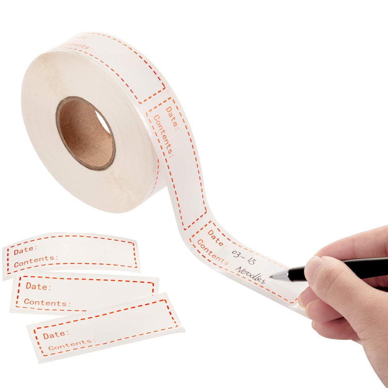 [Australia - AusPower] - 500 Pieces Food Freezer Labels 1 x 3 inches Self-Adhesive Removable Storage Refrigerator Food Date Labels Easy Clean Leaves No Residue (Red) Red 