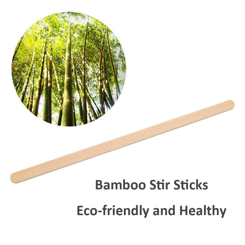 [Australia - AusPower] - JoyRay 200 Pack5.5-Inch Bamboo Coffee Stirrers Individually Wrapped Disposable Beverage Stirrers Sticks 