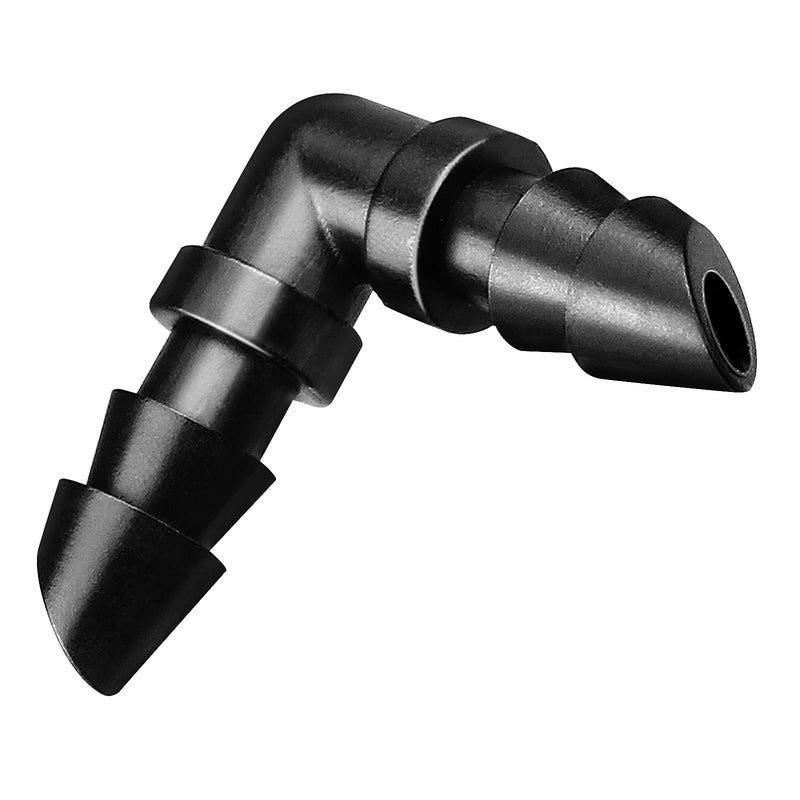 [Australia - AusPower] - Jayee 50 Pack Drip Irrigation 1/4” Barbed Elbow Fittings, Barbed Connectors Fits Universal 1/4 Inch Drip Tubing, Irrigation Elbow for Drip or Sprinkler System 50P-Elbow 