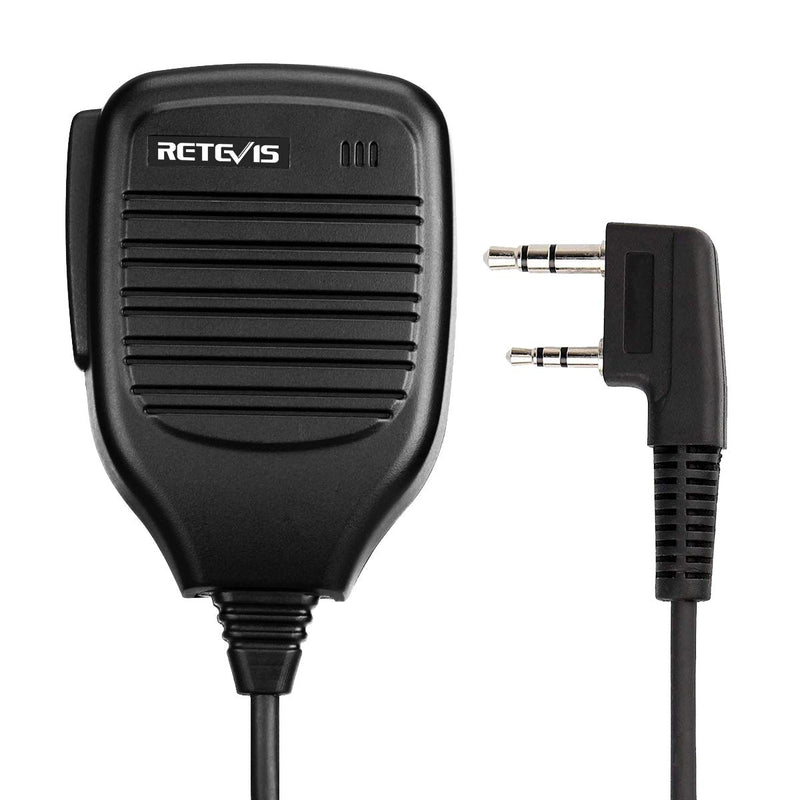 [Australia - AusPower] - Retevis Shoulder Speaker Mic 2 Pin Two Way Radio Micphone for Baofeng UV-5R UV-82 888S Retevis H-777 RT21 RT22 RT27 Arcshell AR-5 2 Way Radio(1 Pack) 