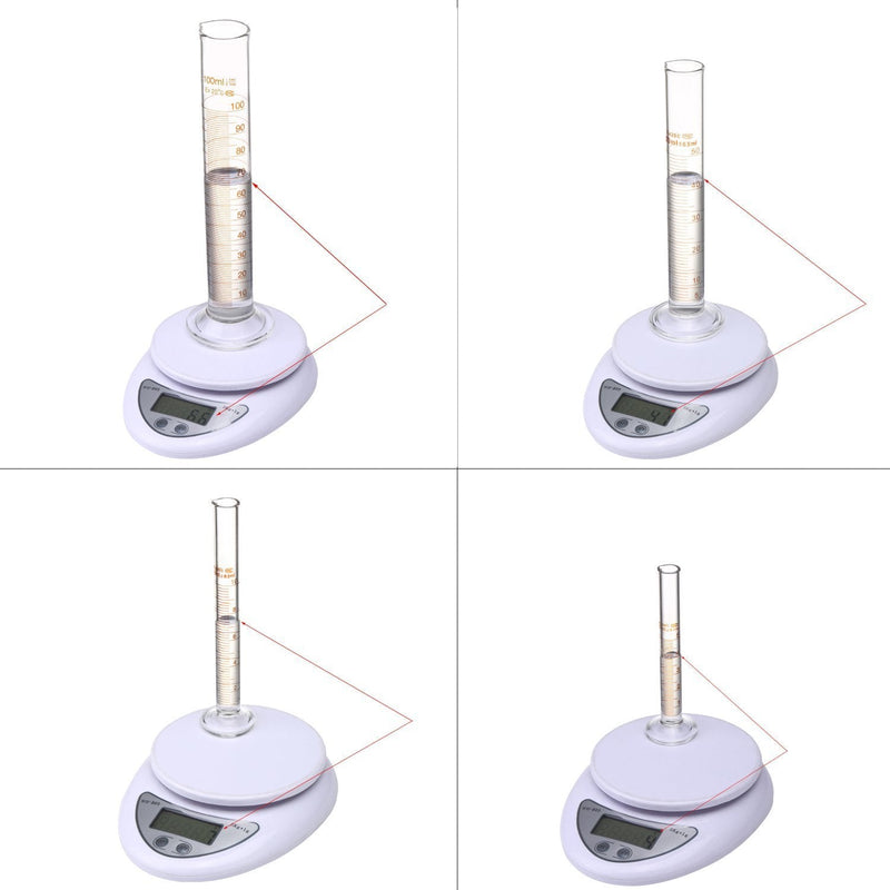 [Australia - AusPower] - Thick Glass Graduated Measuring Cylinder Set 5ml 10ml 50ml 100ml with Two Brushes Three Pipettes 