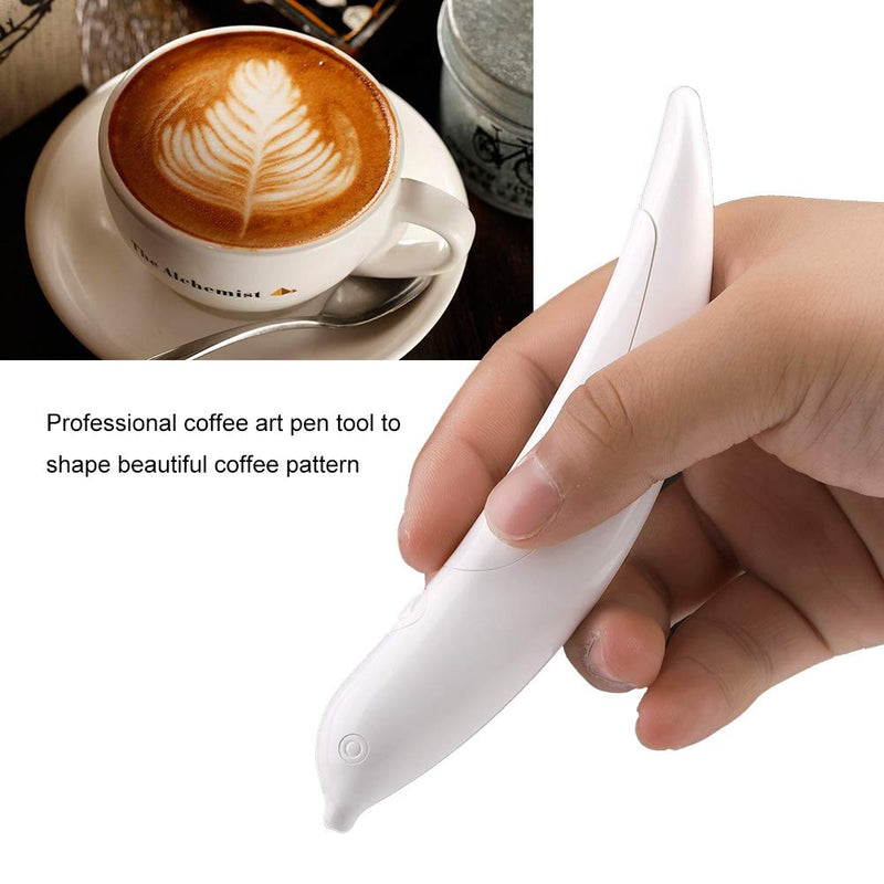 [Australia - AusPower] - Coffee Carving Pen Portable, Electrical Spice Pen Art Coffee for Latte and Food Art, Diy Special Floral Pattern with Cinnamon, Coffee Grounds, Cocoa Powder 