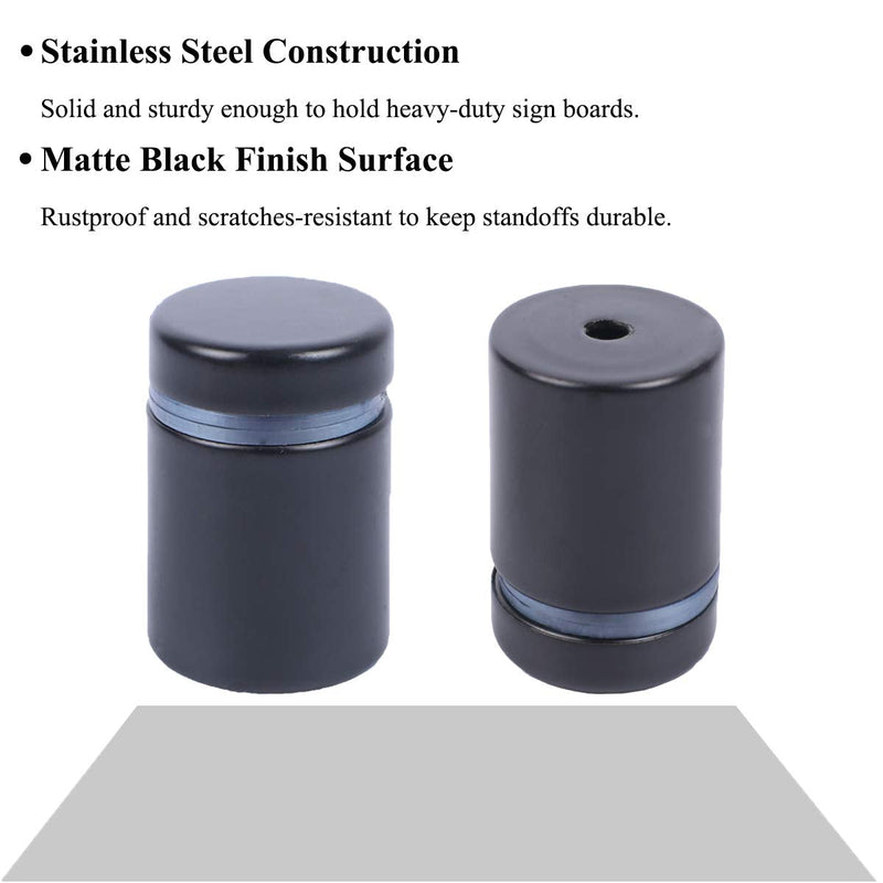 Osring 3/4 x 2 Inch Sign Standoff Mounting Hardware, Black Screw