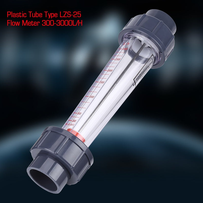 [Australia - AusPower] - Flowmeter Rotameters Plastic Tube Type LZS-25 Flows Meter 300-3000L/H Water Rotameter 