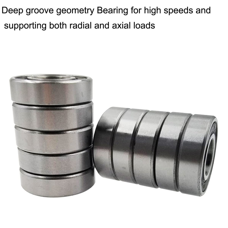 [Australia - AusPower] - Sackorange 10 PCS R8-2RS(1/2"x1-1/8"x5/16") C3 Premium Sealed Radial Ball Bearing - Deep Groove Bearing - High Speeds - Suitable for Electric Motor Applications. 