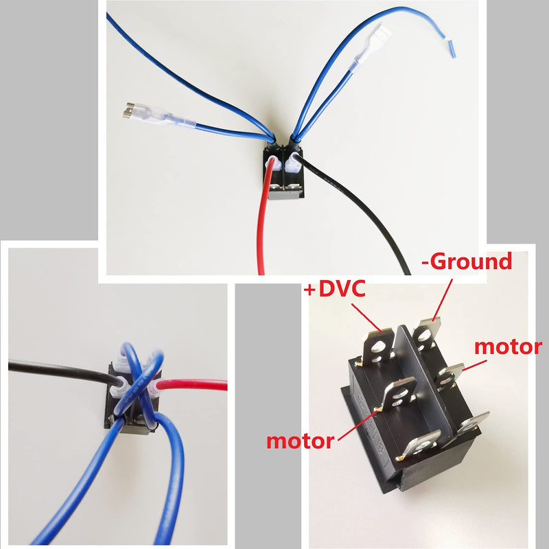 [Australia - AusPower] - 3PCS Momentary Polarity Reverse Switch DC 12V 20A Motor Control DPDT 6 Pin 3 Position (ON)-Off-(ON) Automatic Reset Boat Rocker Toggle Switch with Wire 