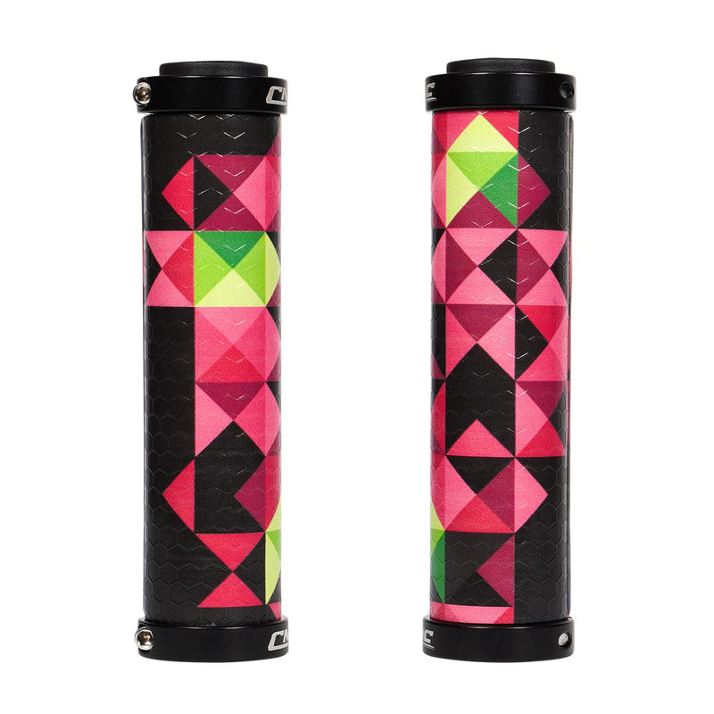 [Australia - AusPower] - Chooee Silicone Mountain Bike Handlebar Grips,Double Lock on MTB Grip 3D Silica Gel Grip Pink 