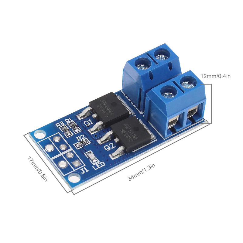 [Australia - AusPower] - Dual High-Power MOS FET Trigger Switch Drive Module PWM Regulator Adjustment Electronic Switch Control Board DC 5V-36V 400W 10Pcs 
