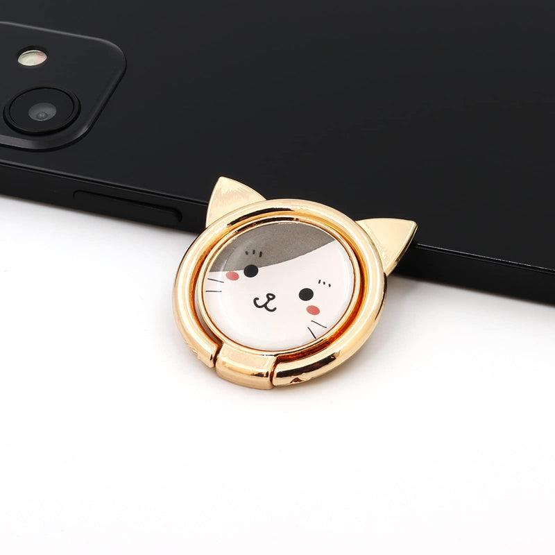 [Australia - AusPower] - Acyan Cell Phone Ring Holder Ultra-Thin Cute Cat Finger Grip 360° Rotation Kickstand Metal Phone Grip Compatible with All Smartphones (Grey) Grey 