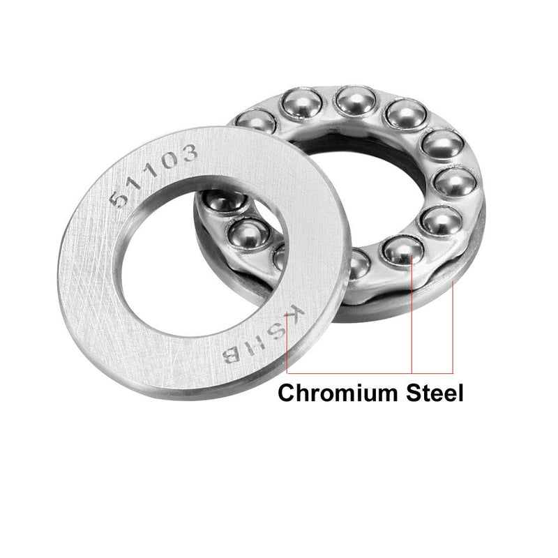 [Australia - AusPower] - uxcell 51103 Thrust Ball Bearings 17mm x 30mm x 9mm Chrome Steel ABEC3 Single Row Roller 3pcs 17mmx30mmx9mm 