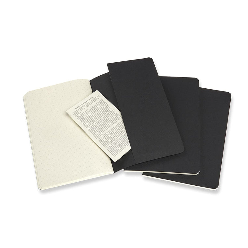 [Australia - AusPower] - Moleskine Cahier Journal, Soft Cover, Large (5" x 8.25") Dotted, Black, 80 Pages (Set of 3) 