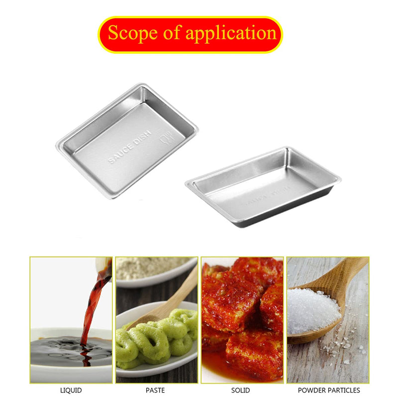 [Australia - AusPower] - PZRT 40pcs Plastic Disposable Sauce Dishes Dipping Sauce Dishes Soup Plate Soy Sauce Dishes Seasoning Dish Home Restaurant Supplies, Rectangle 