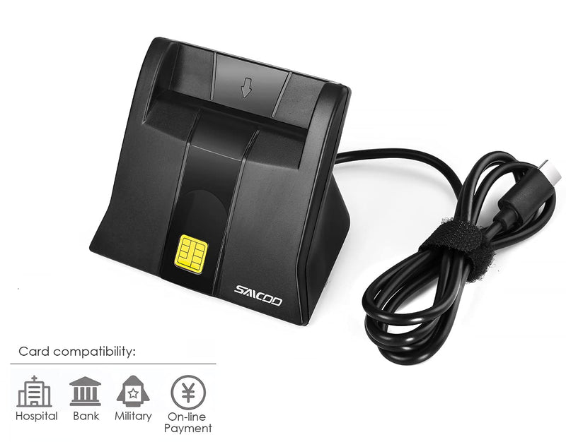 [Australia - AusPower] - Type C Smart Card Reader DOD Military USB C Common Access CAC Card Reader, Compatible with Win, Mac Os X (Vertical Version) Type-C Smart reader V5 