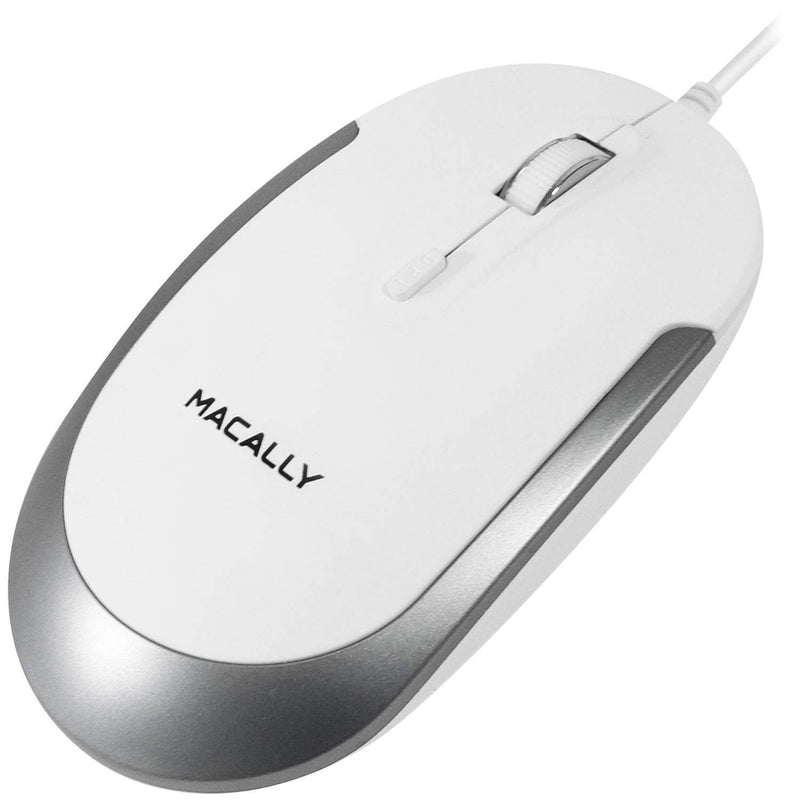 [Australia - AusPower] - Macally Mini Wired Keyboard and a Quiet Wired Mouse, Office Essentials 