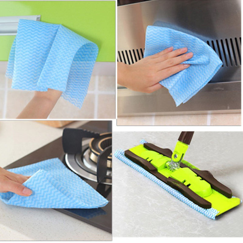 [Australia - AusPower] - JEBBLAS Reusable Cleaning Wipe, Household &Kitchen Towels,Disposable Cleaning Cloth, Dish Cloth Dish Towels Dish Rags Reusable Kitchen Paper Towels, Wash Towels, 2 Rolls of 200 Sheets 
