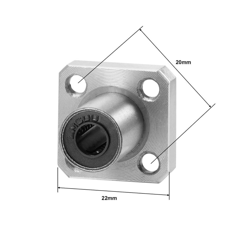 [Australia - AusPower] - uxcell LMK6UU Square Flange Linear Ball Bearings, 6mm Bore Dia, 12mm OD, 19mm Length(Pack of 2) 