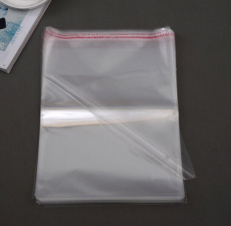 [Australia - AusPower] - J-Beauty 15.5 x 11.5 Inch Clear Apparel Bags Self Seal Flap for T-Shirt,Clothes,Party Wedding Gift Bags (100 Pcs) 100 Pcs 