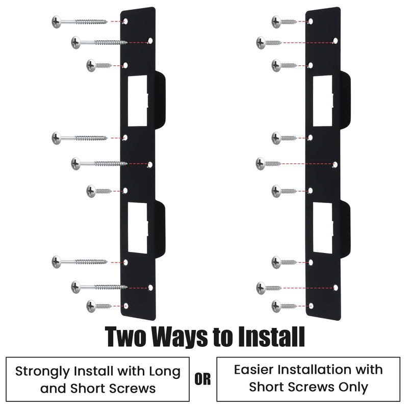 [Australia - AusPower] - Door Strike Plate Reinforcement Plate - Front Door Security Metal Striker Plates -Ideal for Exterior Interior Door Deadbolt Fix Door Frame Door Jamb Hole for 5-1/2 inch to 6 inch (Black-1pack) Black-1pack 