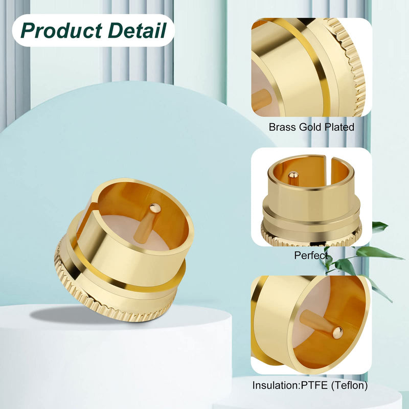 [Australia - AusPower] - Monosaudio 2 pcs XLR Male Plug Caps Brass Gold Plated Noise Stopper Caps Shielding Caps Dust Proof Protector(XLR Male Plug Caps, Gold Plated) Gold-Plated 