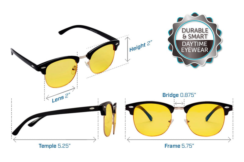 [Australia - AusPower] - SafetyBlue™ Day Glasses 40% Blue Blocking for Men & Women | Reading Glasses | Headache Relief | Non-Prescription Glasses Yellow 