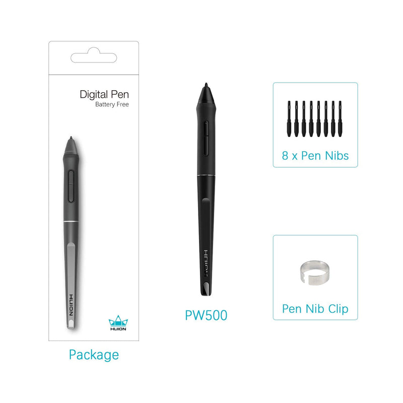 [Australia - AusPower] - HUION PW500 Battery-Free Stylus for Huion KAMVAS GT-191V2 / KAMVAS PRO 20/KAMVAS PRO 22 and Inspiroy Q11KV2 / WH1409V2 Graphics Tablet 