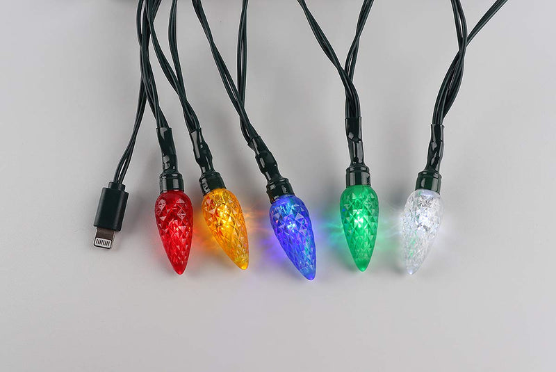 [Australia - AusPower] - KBG LED Christmas Lights Charging Cable,USB and Bulb Charger,10LED 50inch Charger Cord Compatible with Phone 5~11 Series 1PCS (Multicolor-1pcs) Multicolor-1pcs 