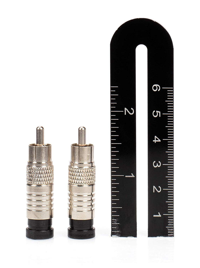 [Australia - AusPower] - RCA Compression Connectors - 10 Pack - RG-6 Coaxial Cable - Universal Male Connectors for RCA, Subwoofer, Composite, Component and Similar Cables Silver 