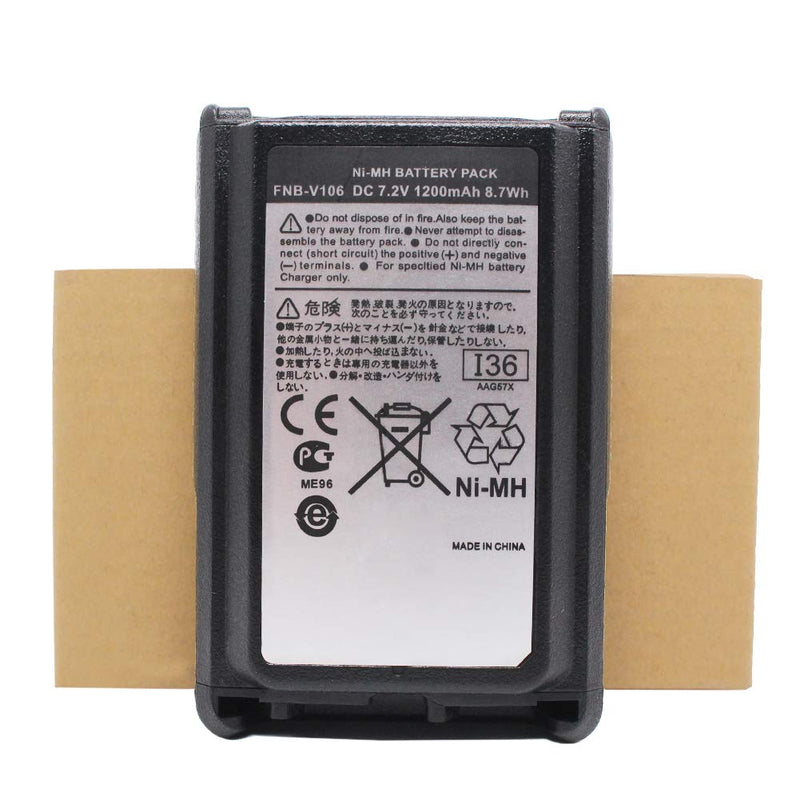 [Australia - AusPower] - FNB-V106 1200mAh 7.2V Replacement Ni-Mh Battery Pack Compatible for Yaesu Vertex Standard VX-230 VX-231 VX-231L VX228, Two Way Radio Rechargeable Battery Pack 
