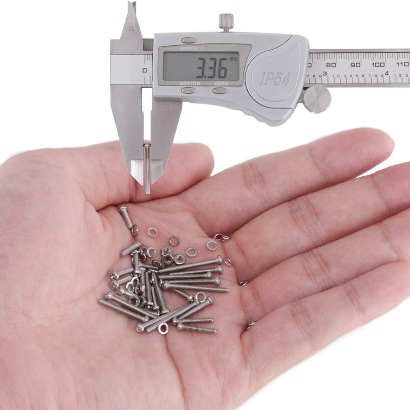 [Australia - AusPower] - Hilitchi 300-Piece M2 Phillips Pan Head Screws Bolt Nut Lock Flat Washers Assortment Kit, 304 Stainless Steel 