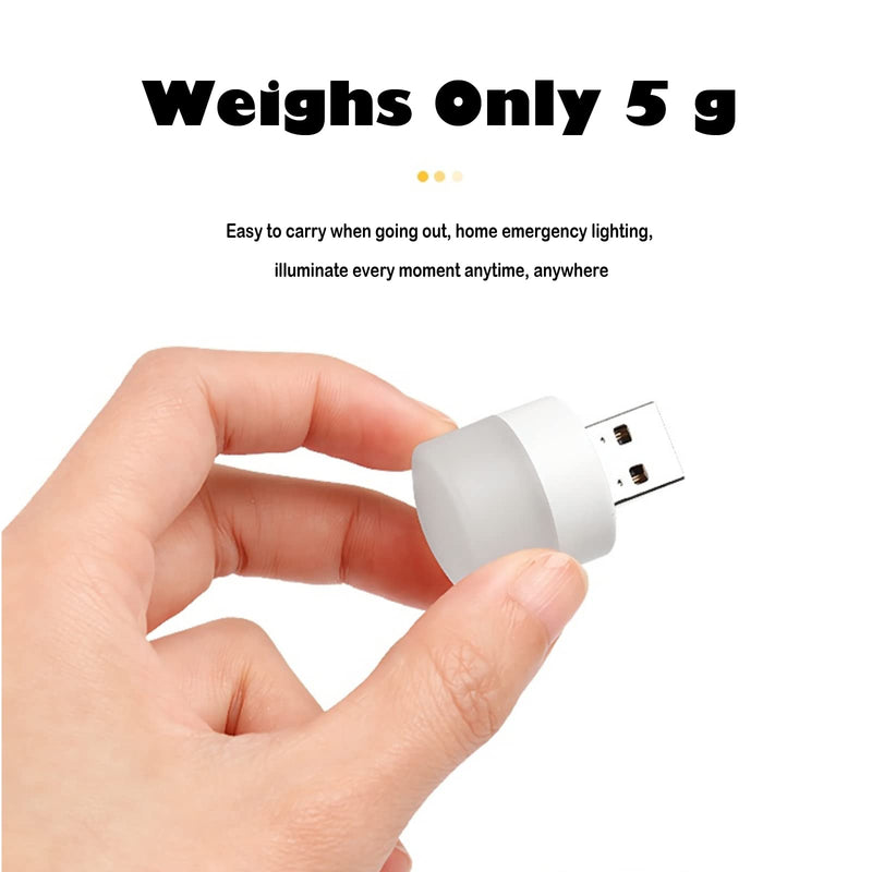 [Australia - AusPower] - DASITON Plug in LED Night Light Mini USB LED Light Flexible USB LED Ambient Light Mini USB LED Light, LED Portable car Bulb, Indoor, Outdoor, Reading, Sleep(2White+2Yellow) 2white+2yellow 