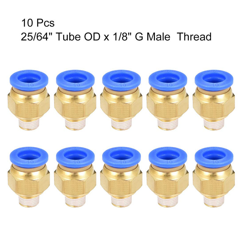 [Australia - AusPower] - uxcell Straight Pneumatic Push to Quick Connect Fittings G1/8 Male x 10mm Tube OD 10pcs 