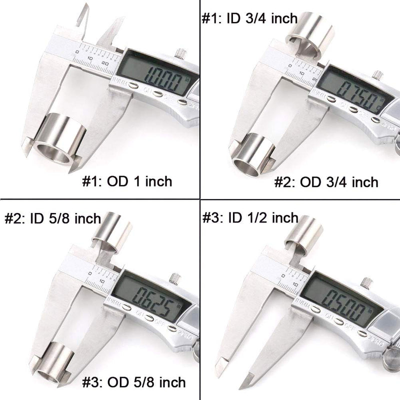 [Australia - AusPower] - EMILYPRO Reducing Bushing Adapters 1" Thick | ID 1/2" OD 5/8" | ID 5/8" OD 3/4" | ID 3/4" OD 1" | ID 1" OD 1-1/4" for Bench Grinding Wheel Sanding Wheel – 4pcs 1", S/4 