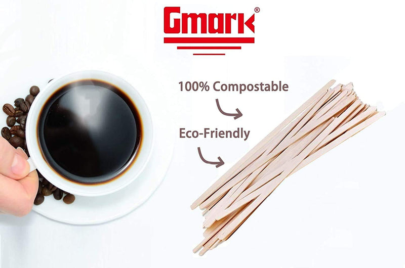 [Australia - AusPower] - Gmark Coffee Stir Sticks 7.5" 1000pc Round End, Eco Friendly Coffee Stirrers Wood for Hot Drinks - Natural Birch Wood GM1117 7.5" 