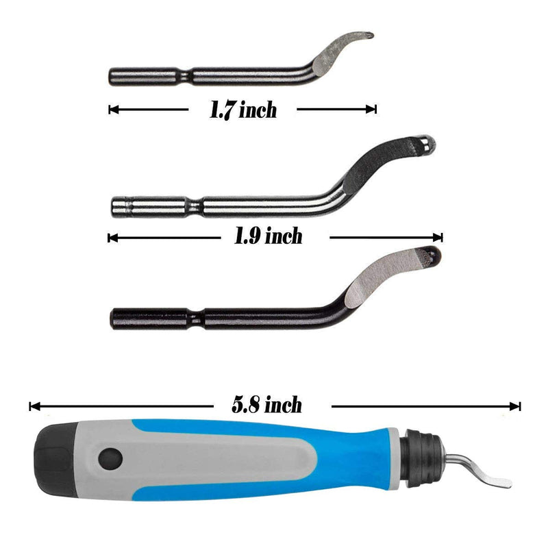 [Australia - AusPower] - MAVAST Silicone Deburring Tool with 21 High-Speed Steel Blades Blue 