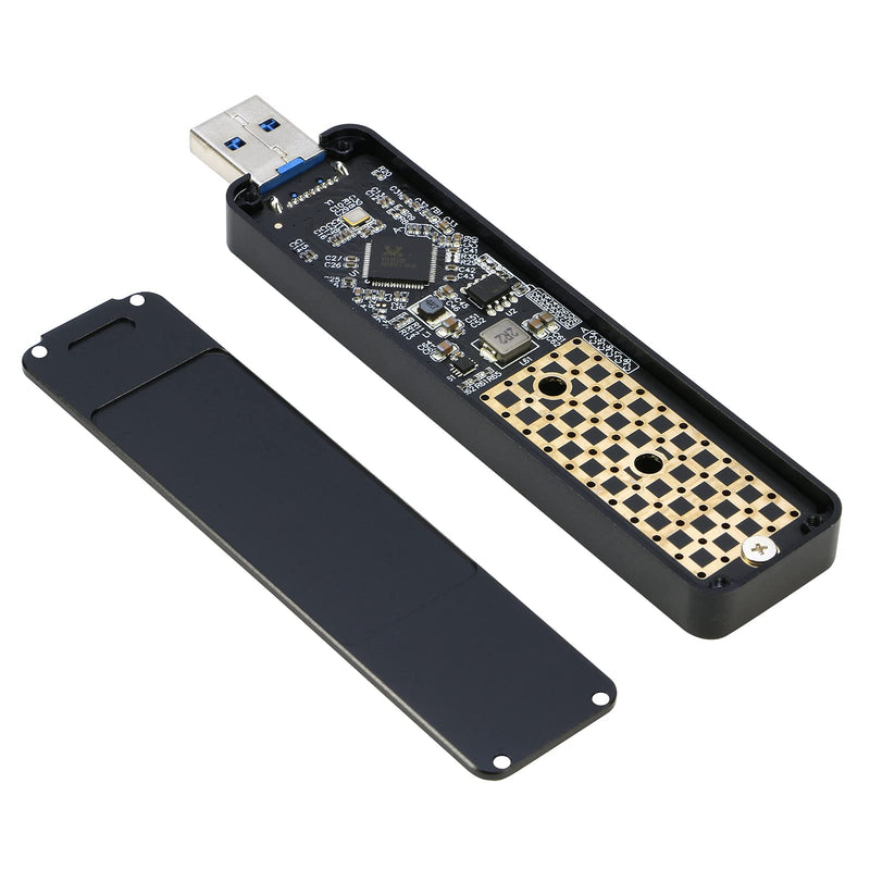 [Australia - AusPower] - M.2 to USB Enclosure, RIITOP M2 SSD to USB 3.1 (Type-A) Reader with Case Compatible with Both NVMe (PCI-e) & NGFF B+M Key (SATA) SSD [Upgraded] 