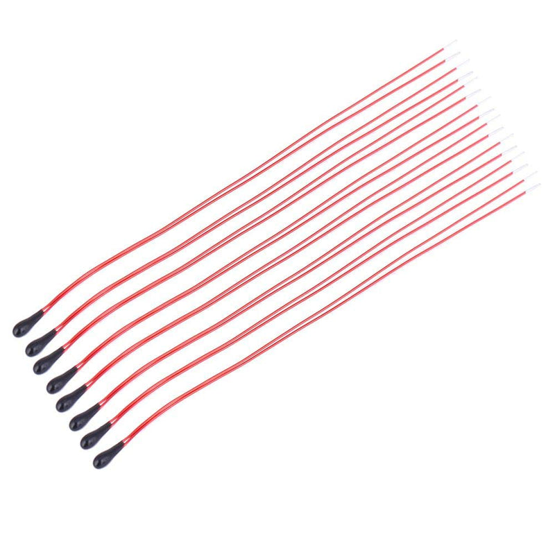 [Australia - AusPower] - 10pcs 1K/5K/10K Ohm MF52B NTC Thermistor Resistors High Sensitivity with 60mm Enameled Wire Temperture Sensor(10K) 