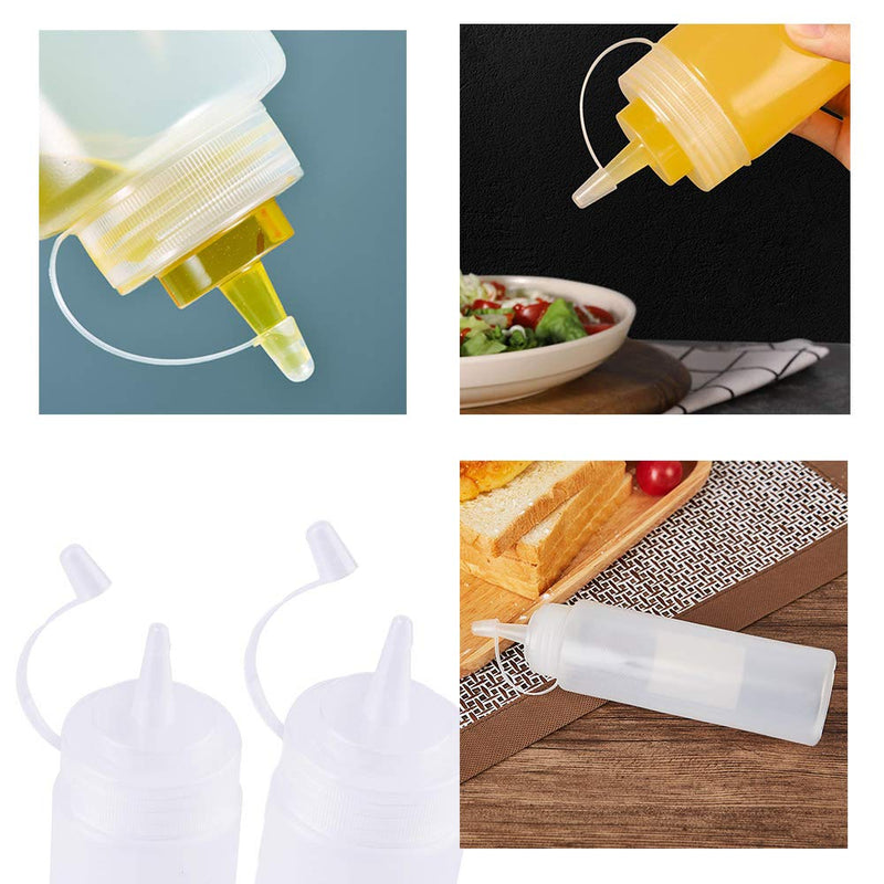 [Australia - AusPower] - 6Pack 16oz Squeeze Bottles,Plastic Condiment Bottle with Twist on Cap Lids for Sauces,BBQ,Ketchup,Paint(Clear) 