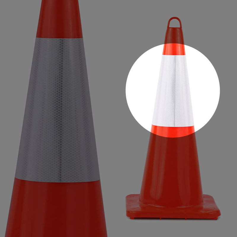 [Australia - AusPower] - [4 Pack] Traffic Safety Cones Reflective Collars 4 Pack White 