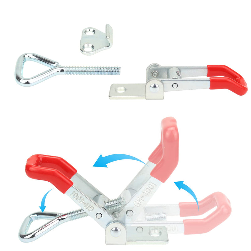 [Australia - AusPower] - Favordrory 6 Pack Toggle Latch Clamp, Pull Latch, Adjustable Toggle Clamp Latch, Heavy Duty Toggle Latch, 150Kg 330Lbs Holding Capacity (25 Pieces Screws and a Screwdriver) 