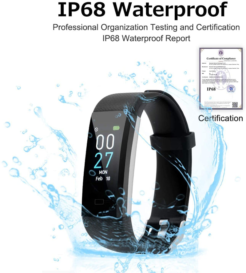 [Australia - AusPower] - Fitness Tracker with Heart Rate Blood Pressure Blood Oxygen Sleep & Temperature Monitor Activity Tracker Smart Watch Pedometer for Kids Man Women 